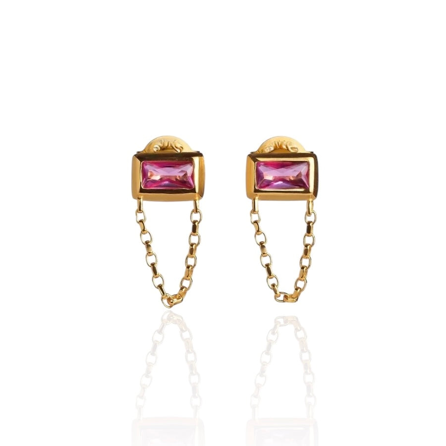 Earrings | Baguette Cut Chain Studs
