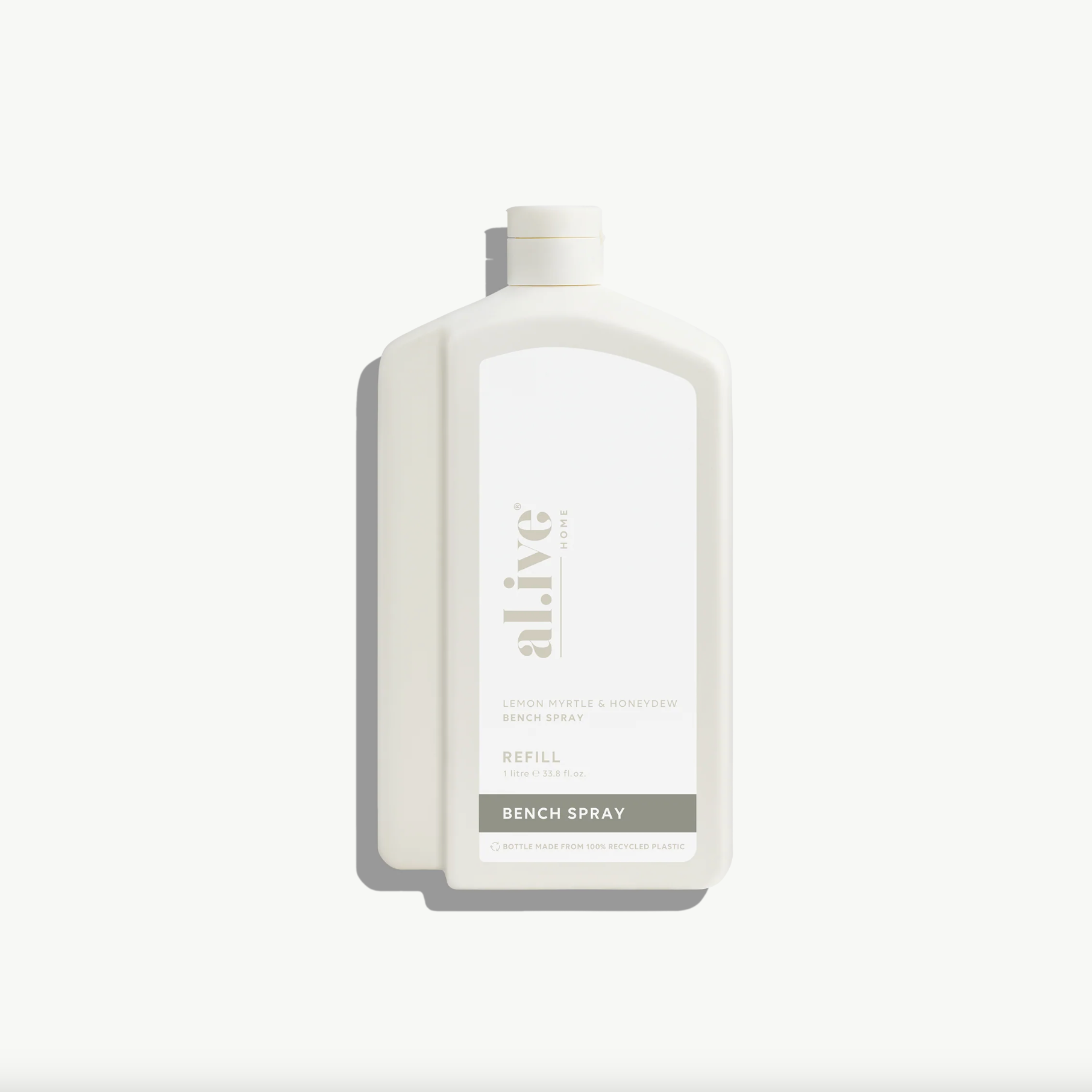 White bottle with a label on a white background
