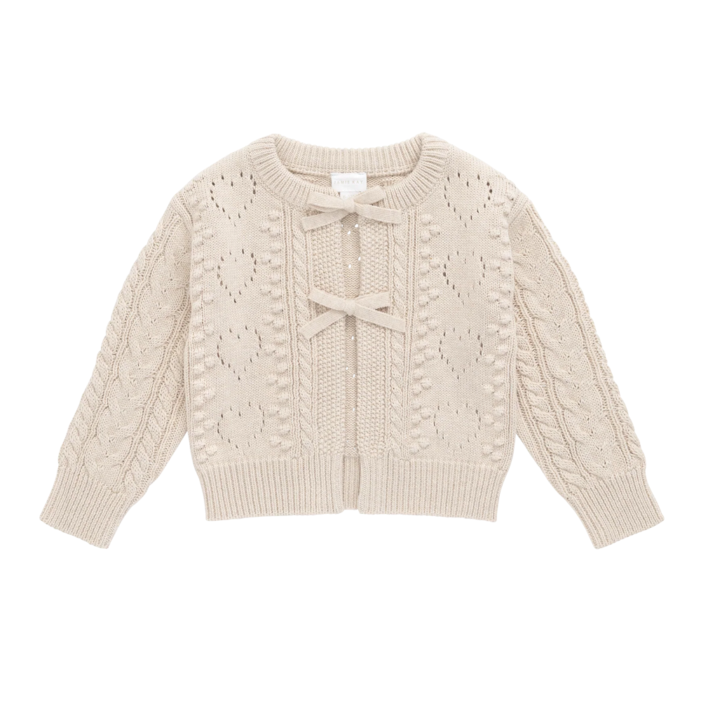 Jamie Kay Josephine Cardigan - Light Oatmeal Marle