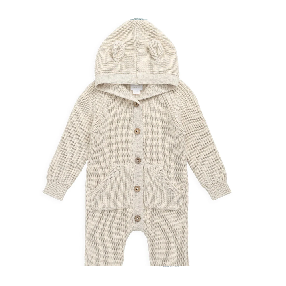 Jamie Kay Bear Knit Onepiece - Vanilla