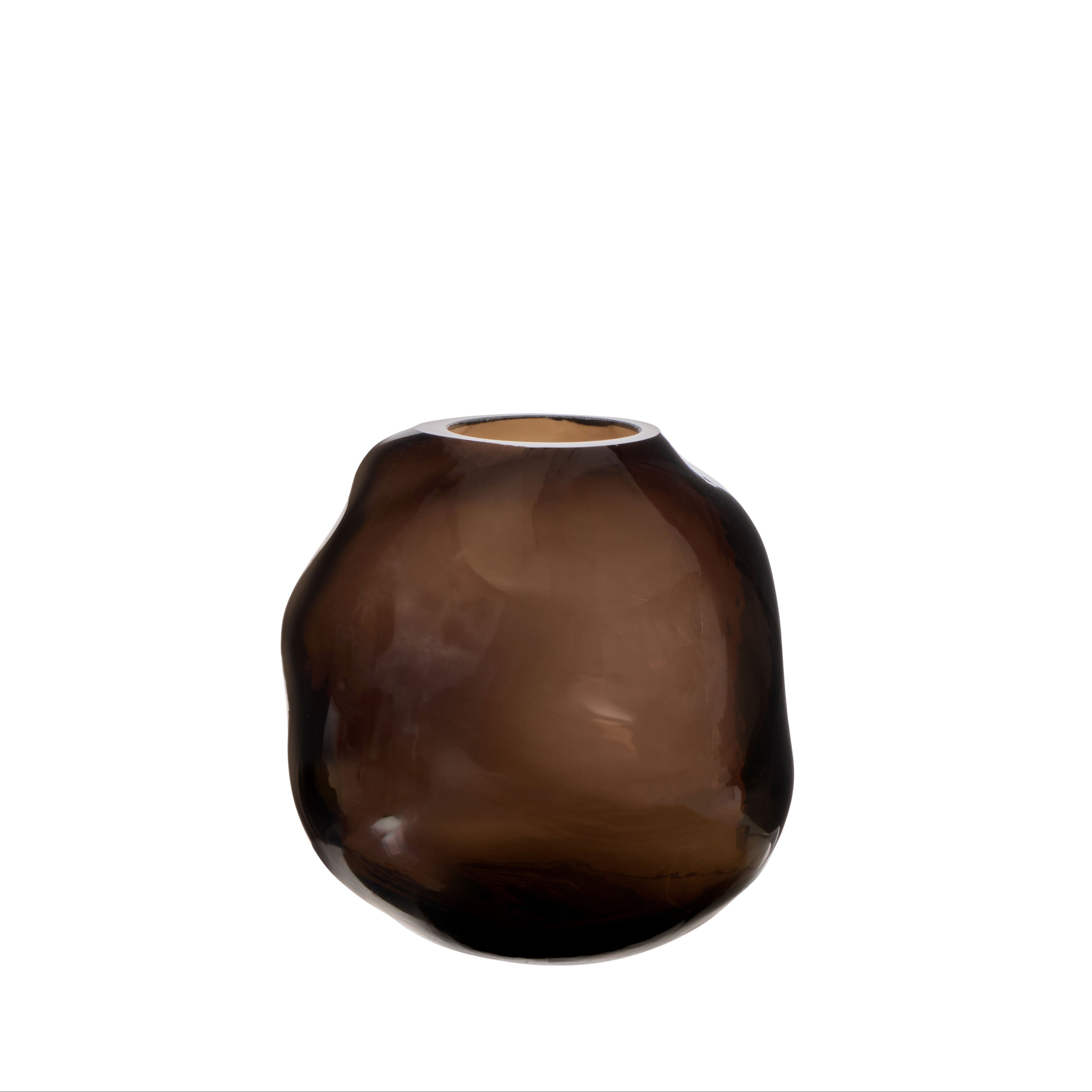 Brown ceramic vase on a white background