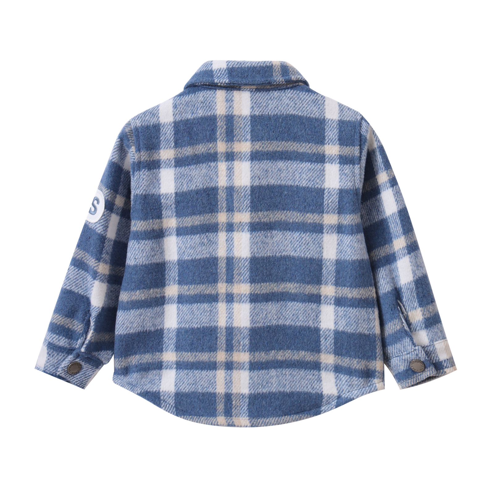 Blue and white plaid shirt on a white background