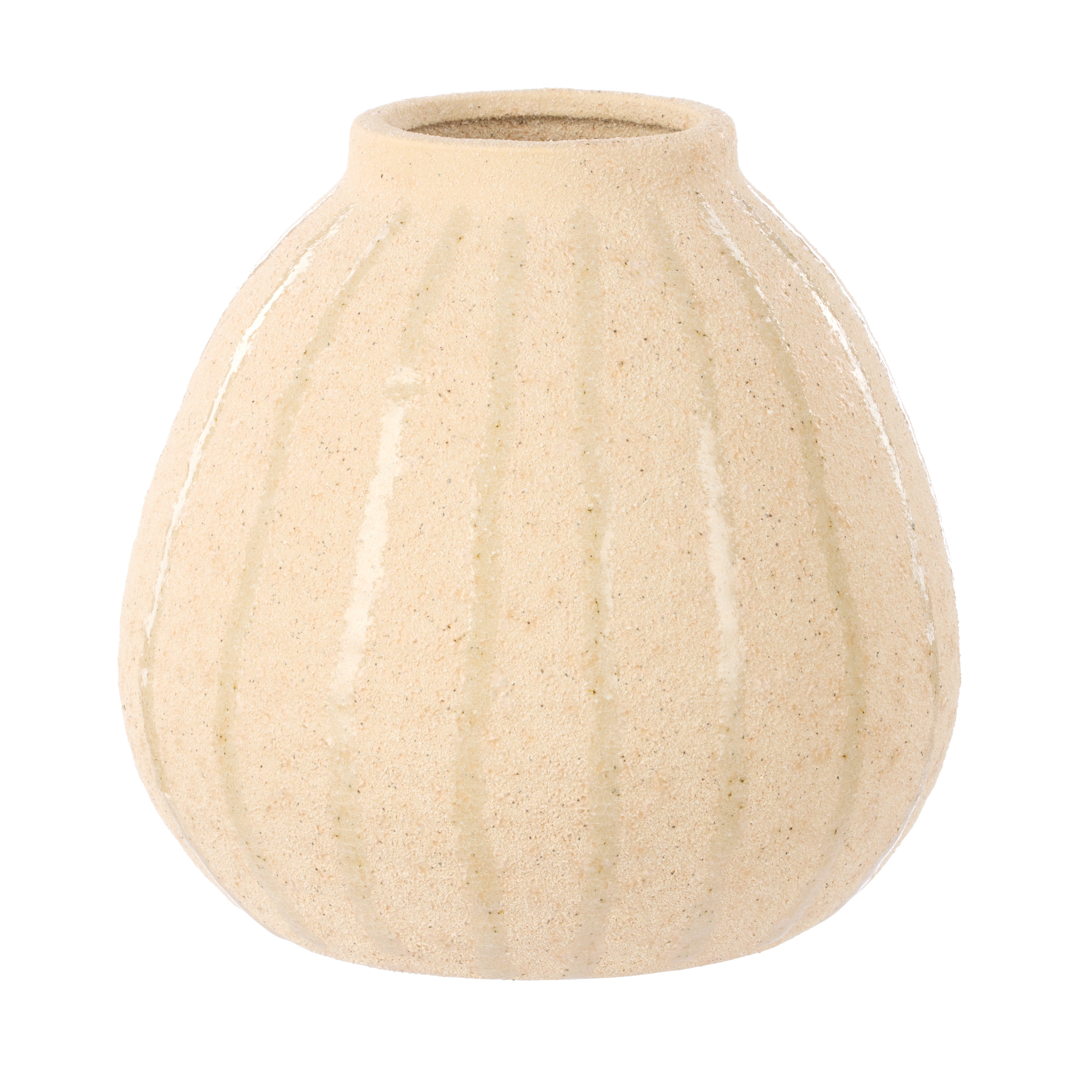 Vase | Cream Striped Stoneware