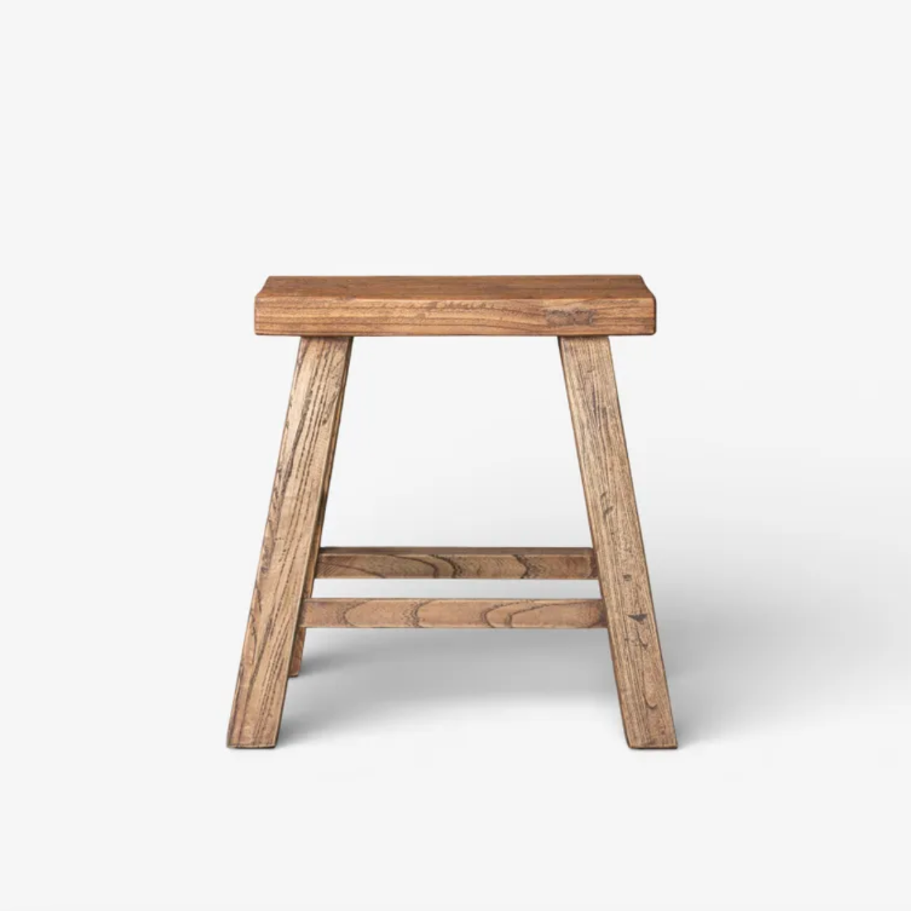 Wooden stool on a white background
