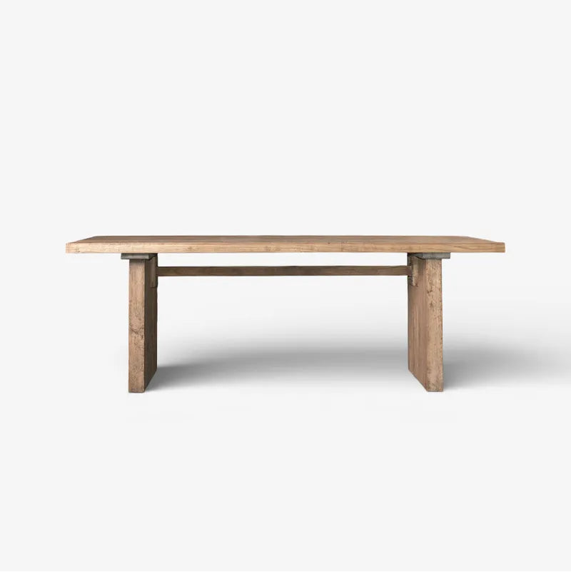 Wooden table on a white background