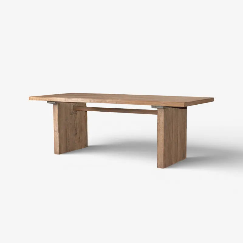 Wooden table on a white background