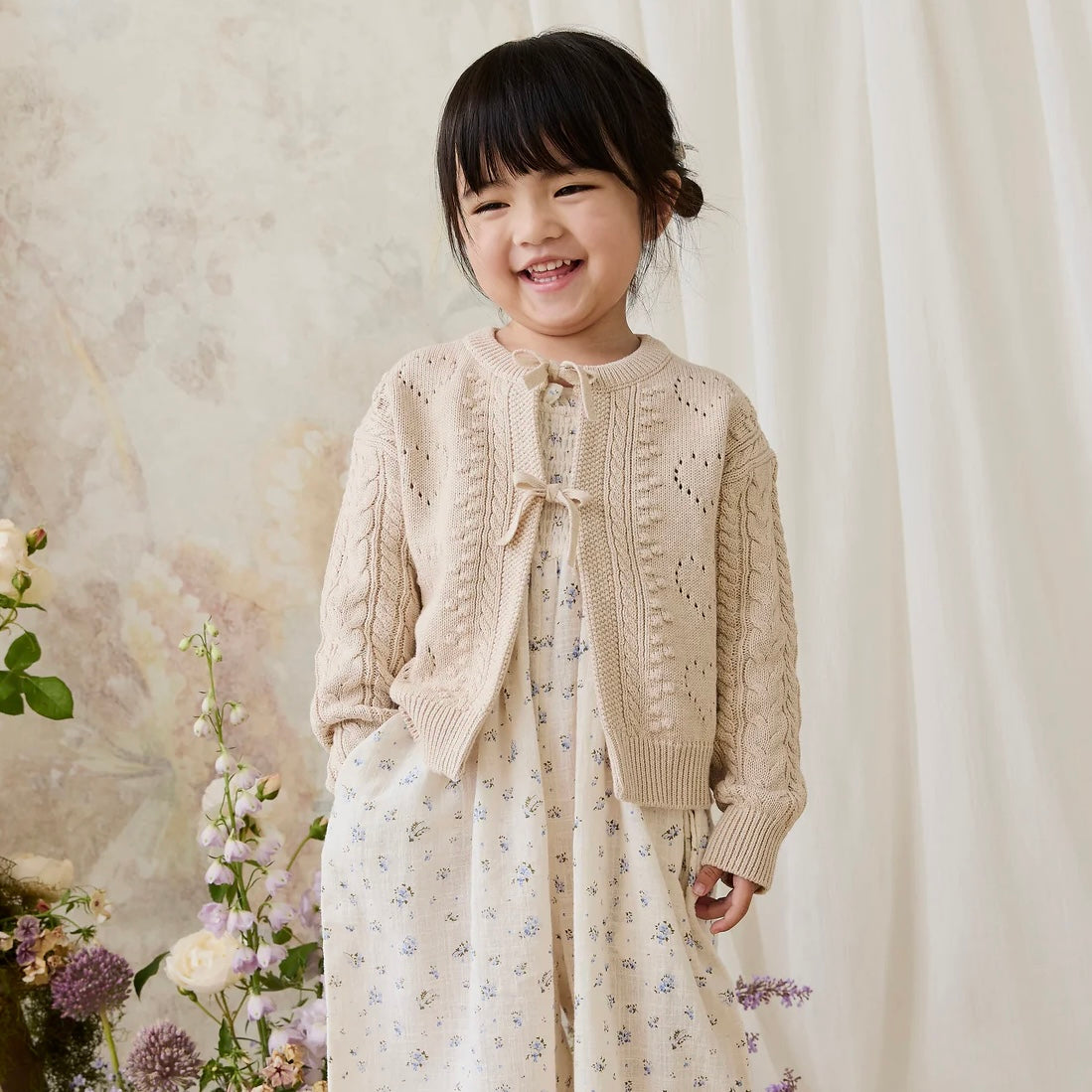 Jamie Kay Josephine Cardigan - Light Oatmeal Marle