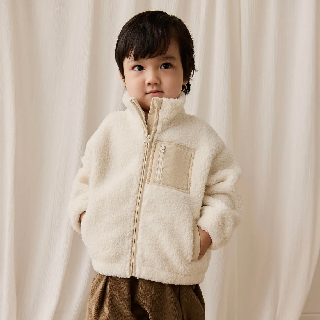 Jamie Kay Ezra Sherpa Jacket - Natural