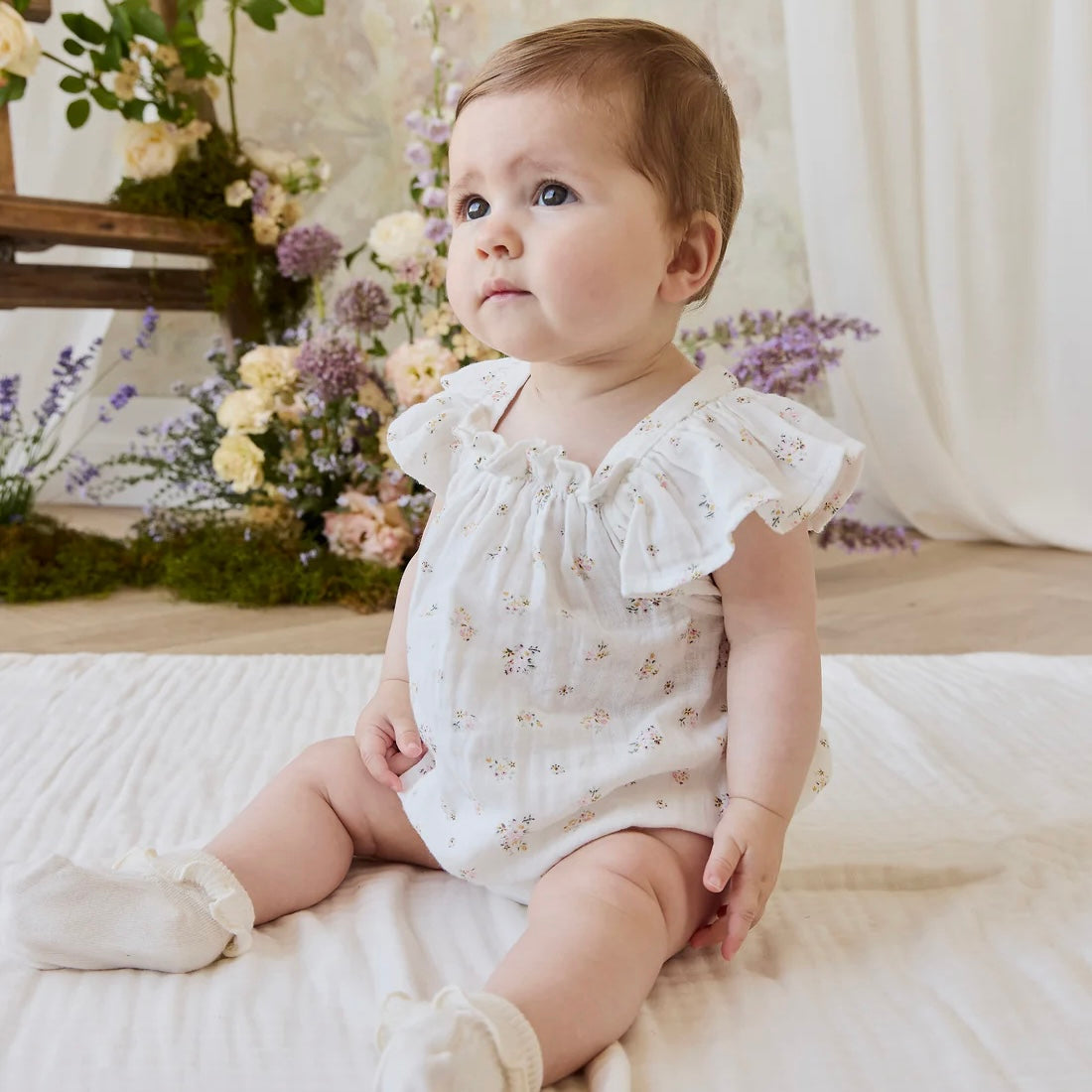 Jamie Kay Organic Cotton Muslin Harriet Playsuit - Ayla Whisper