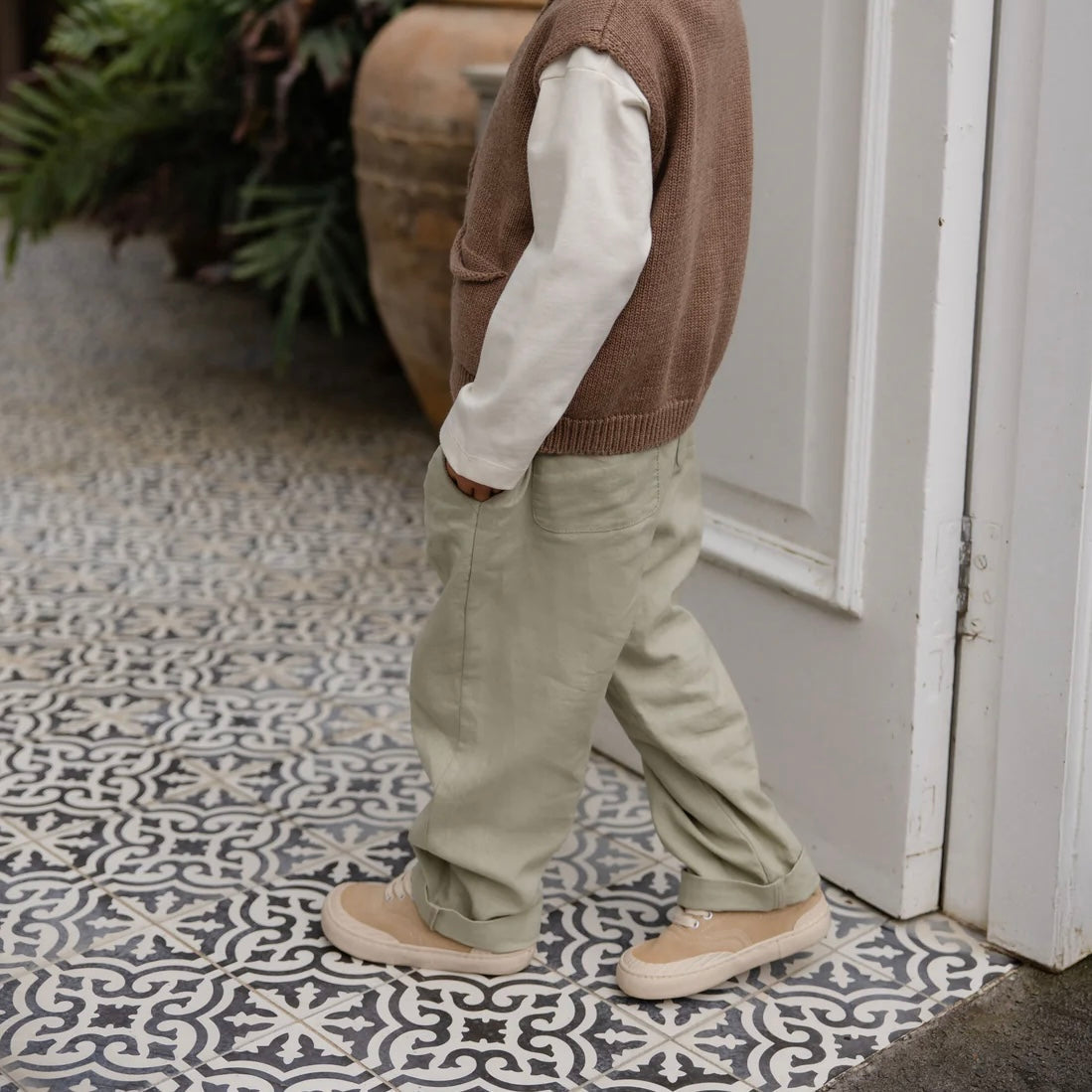 Jamie Kay Ali Linen/Cotton Pant - Lichen