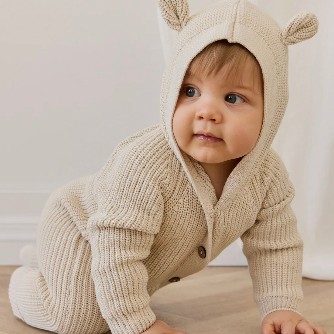 Jamie Kay Bear Knit Onepiece - Vanilla