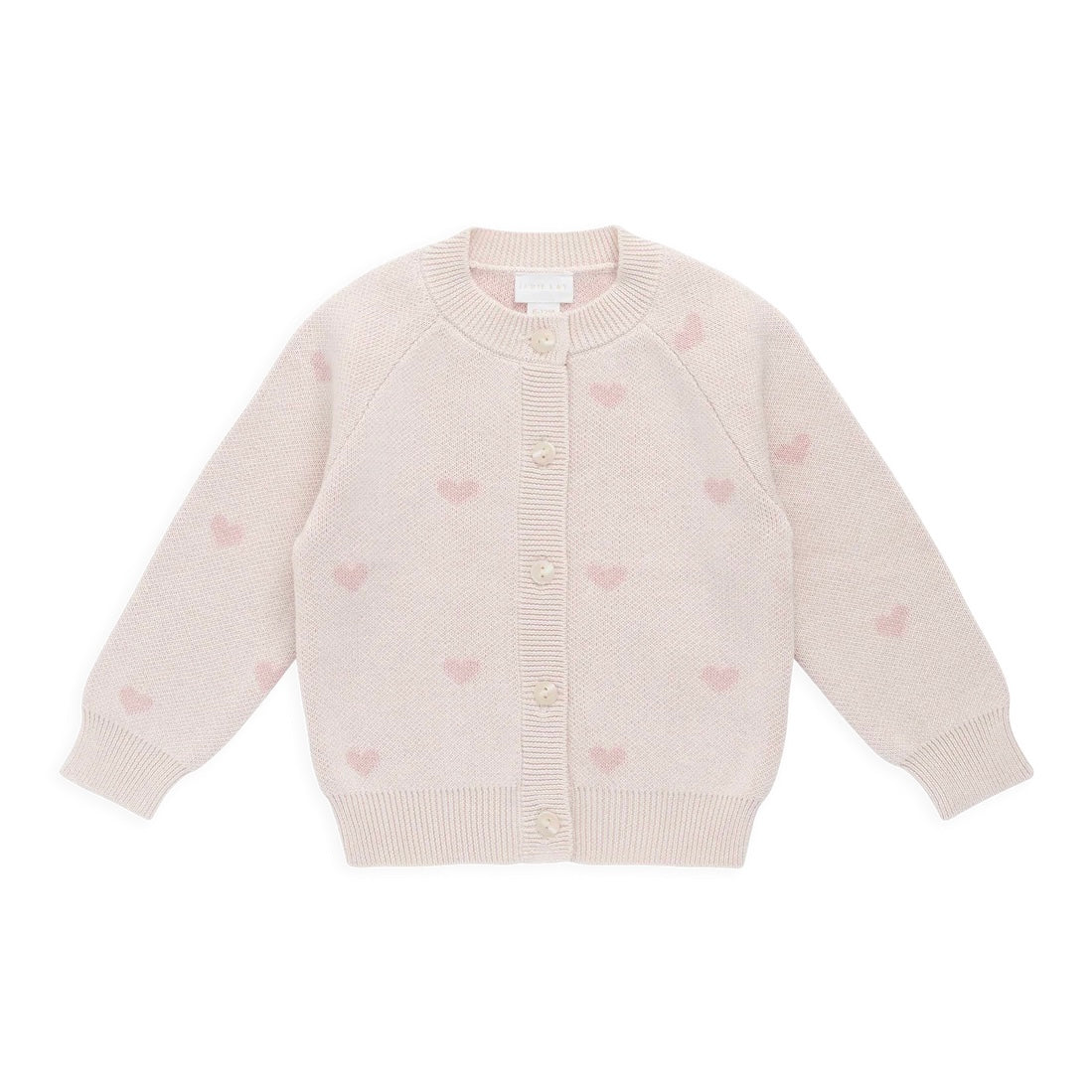 Jamie Kay Kate Cardigan - Kate Heart Jacquard Cotton Candy
