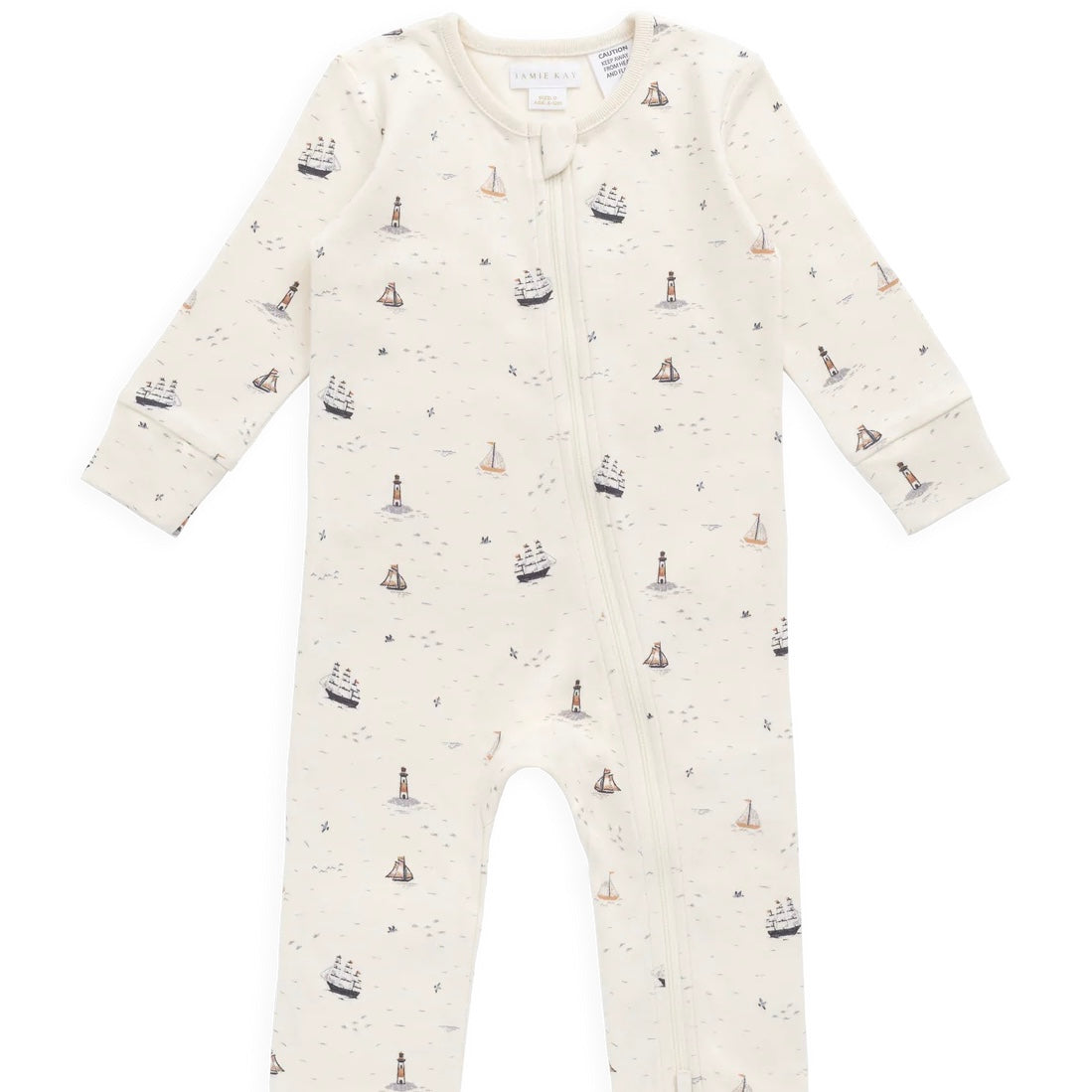 Jamie Kay Organic Cotton Reese Zip Onepiece - Sailing Day