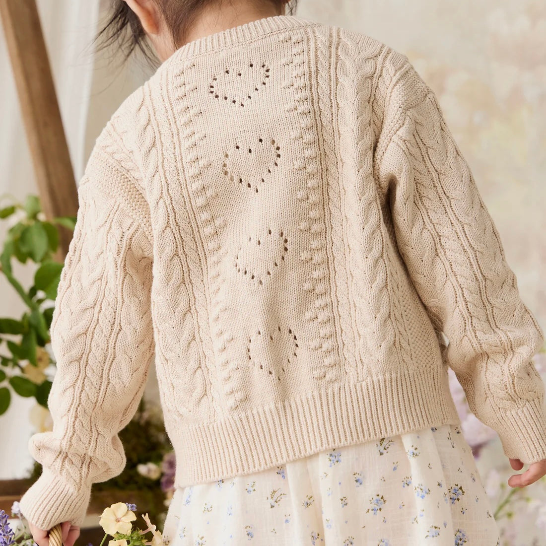 Jamie Kay Josephine Cardigan - Light Oatmeal Marle