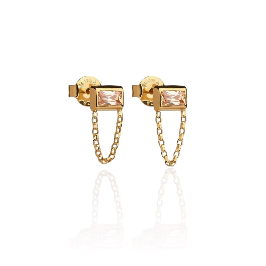 Earrings | Baguette Cut Chain Studs