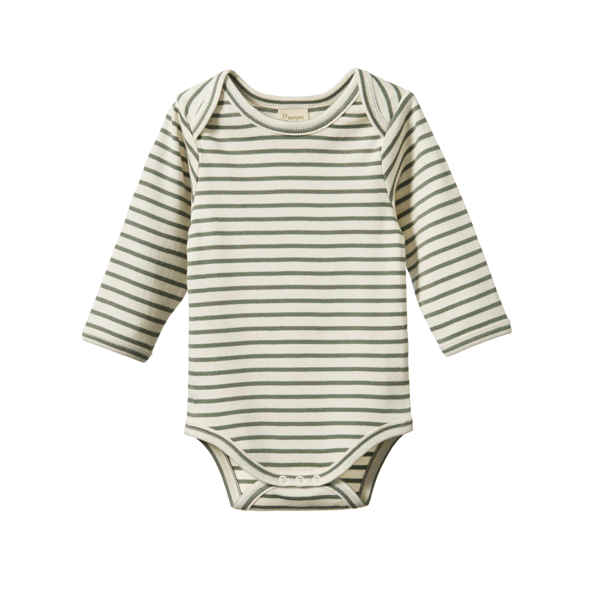 Nature Baby | Cotton Long Sleeve Bodysuit - Nettle Sailor Stripe