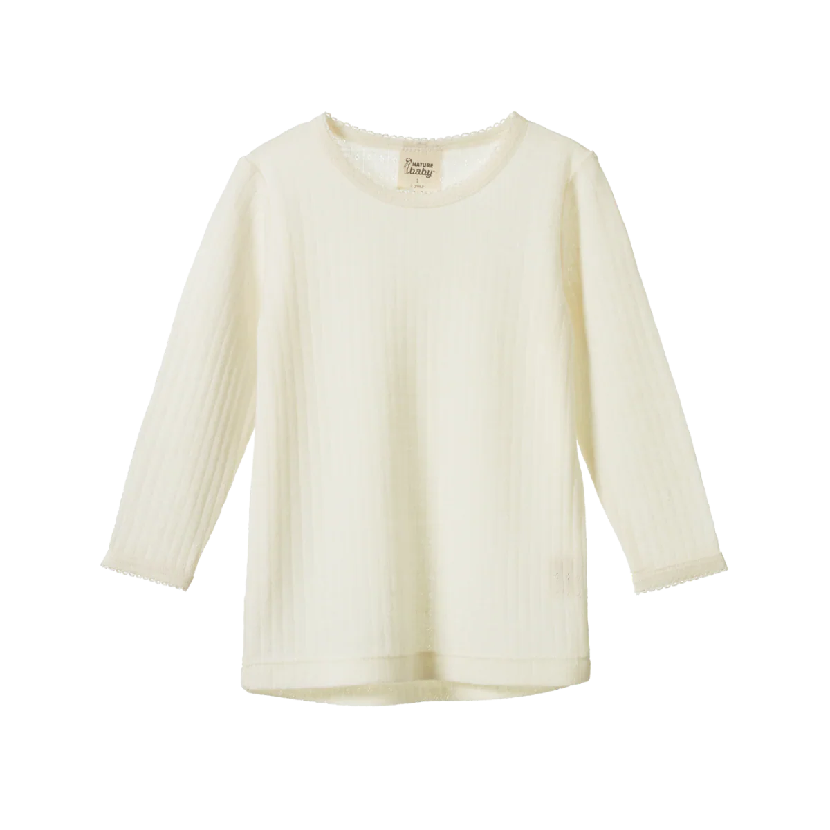 Nature Baby | Merino Wool Long Sleeve Cloud Tee Pointelle - Natural