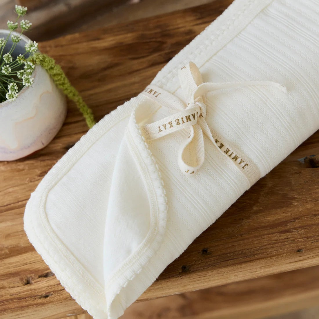 Jamie Kay Organic Cotton Pointelle Murphy Wrap - Parchment