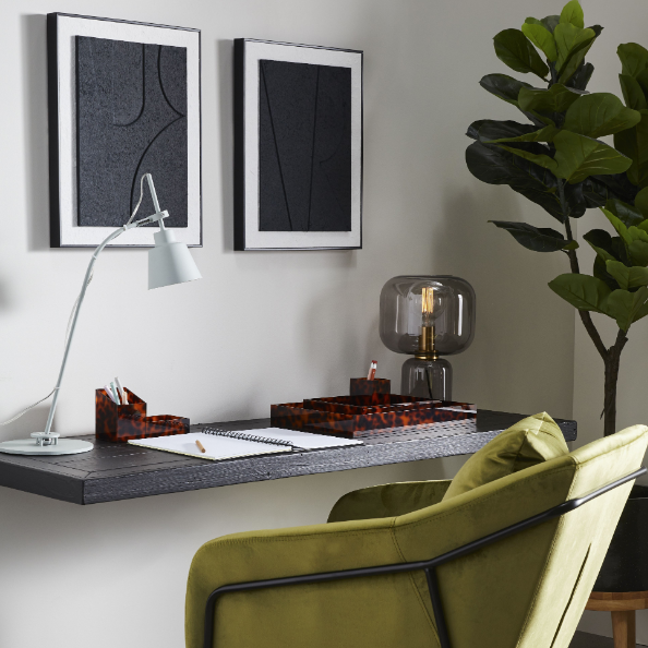 Table Lamp | Taupe Glass
