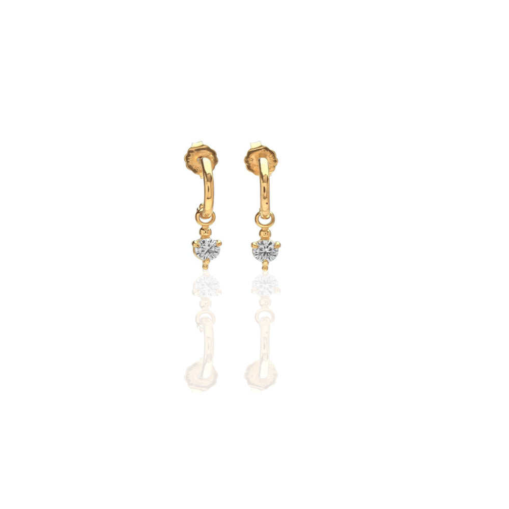 Earrings | Stud Hoop w Zirconia