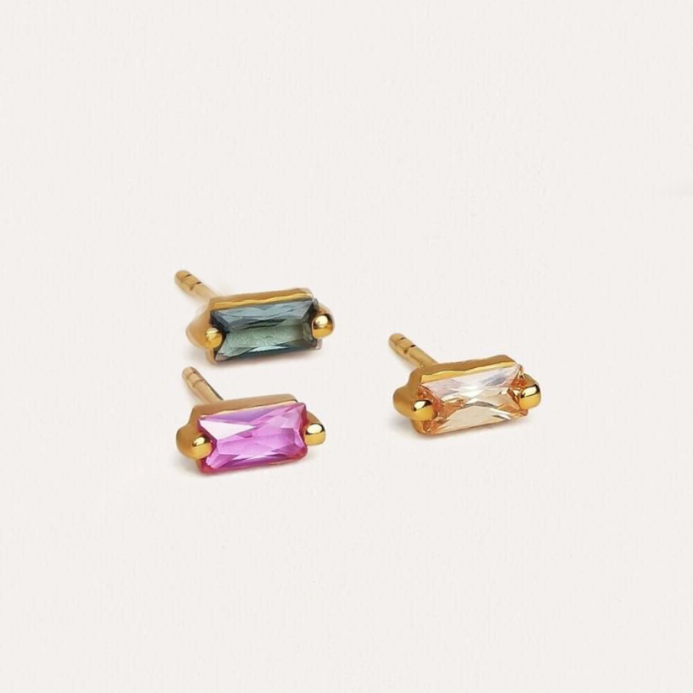 Earrings | Baguette Cut Citrine Studs