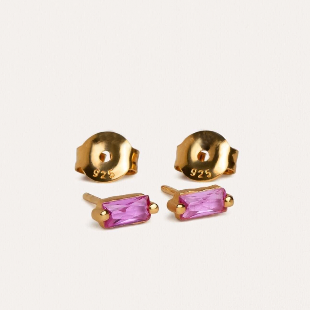 Earrings | Baguette Cut Citrine Studs
