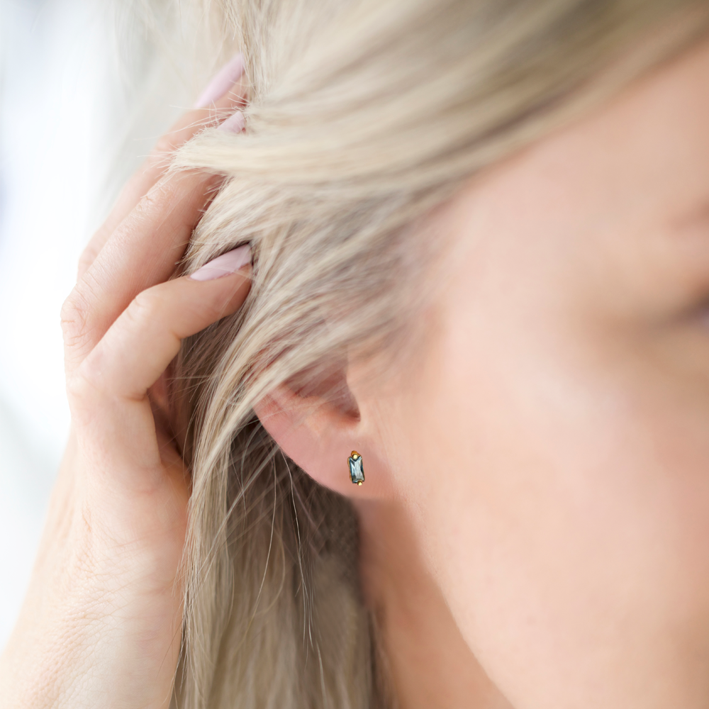 Earrings | Baguette Cut Citrine Studs