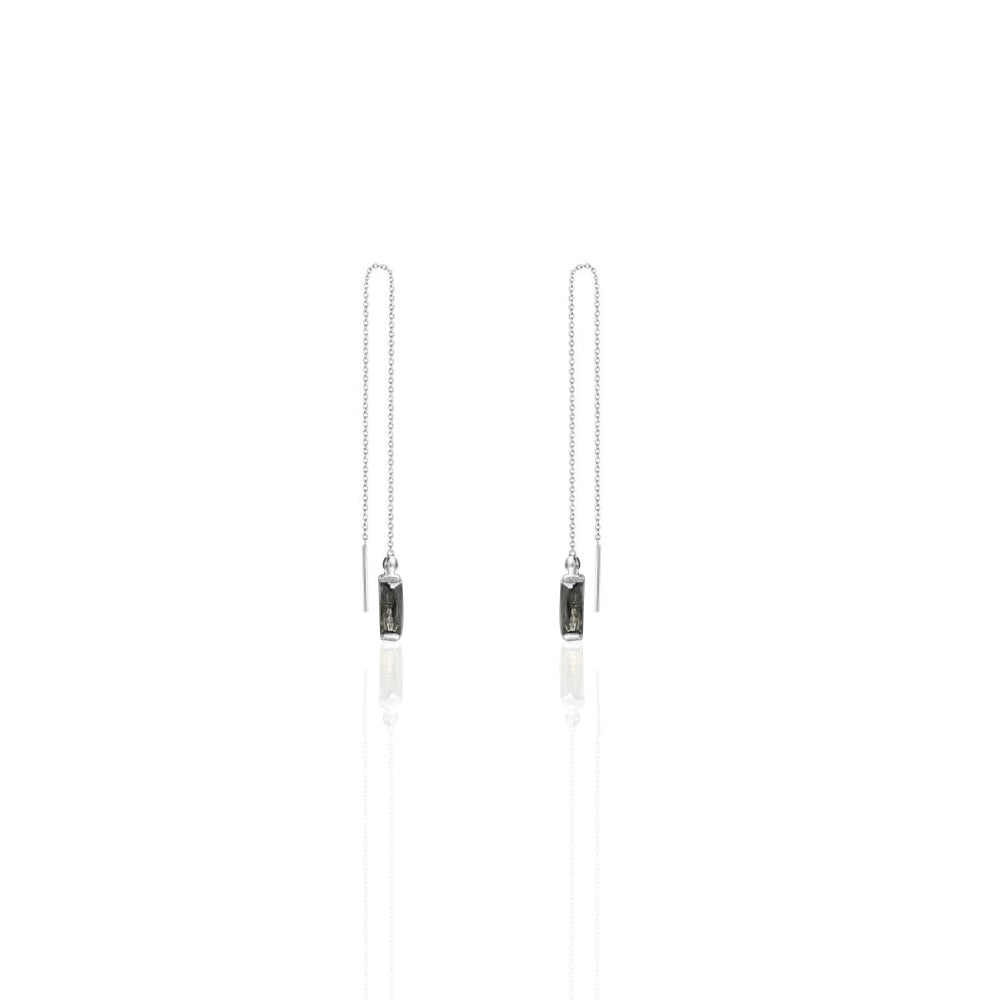 Earrings | Silver Threader with stone