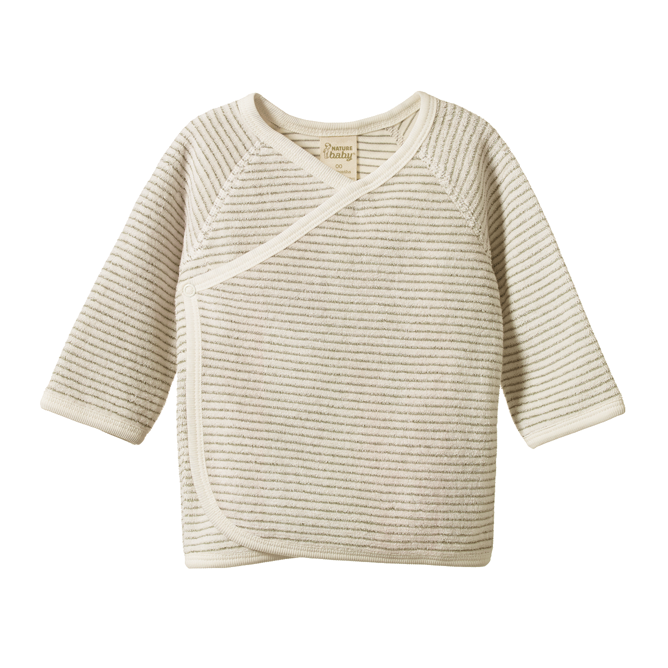 Nature Baby | Kimono Jacket Terry - Nettle Pinstripe