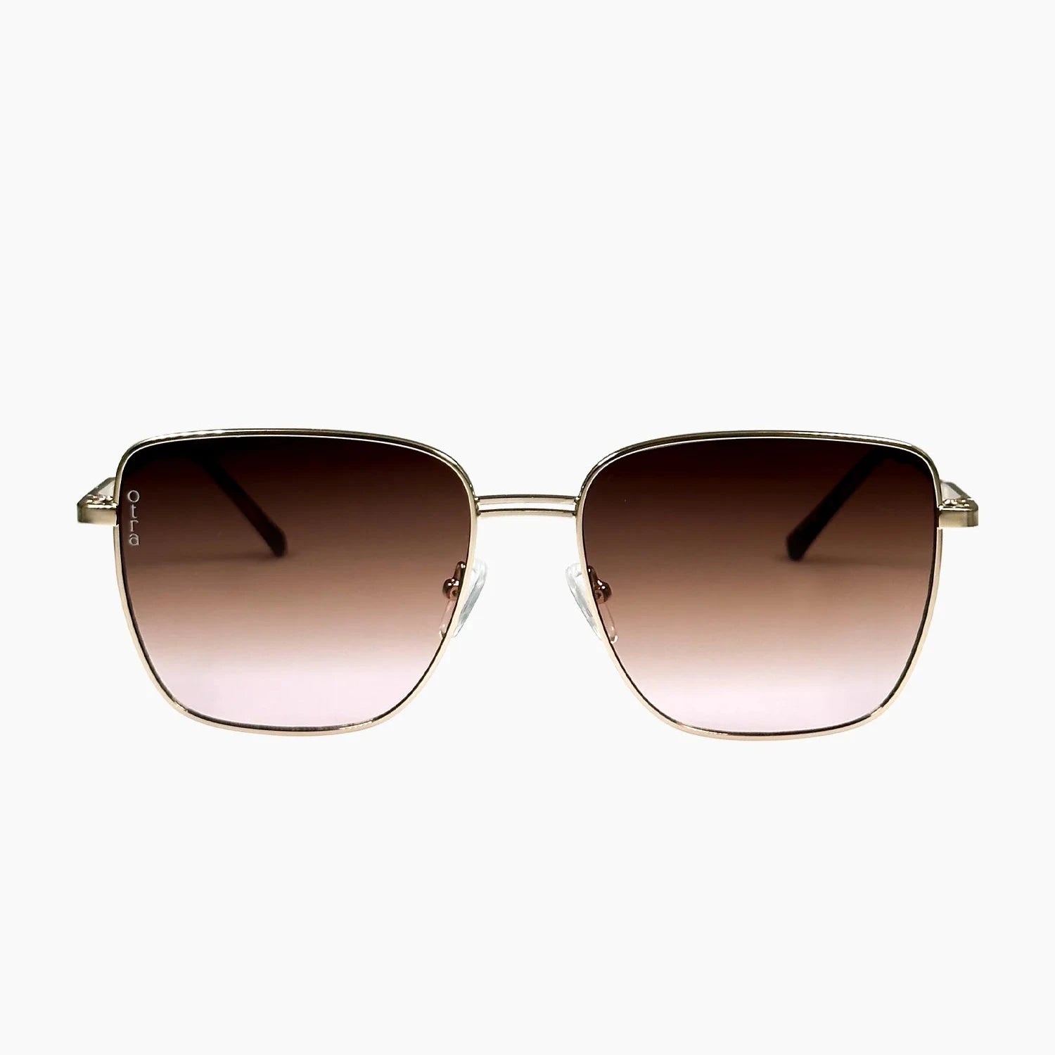 Sunglasses with gradient lenses on a white background