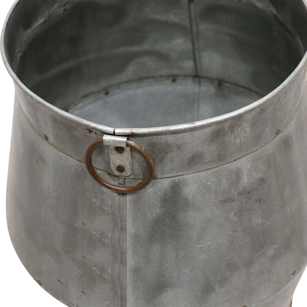 Outdoor Pot | Galvanised Milk Drum