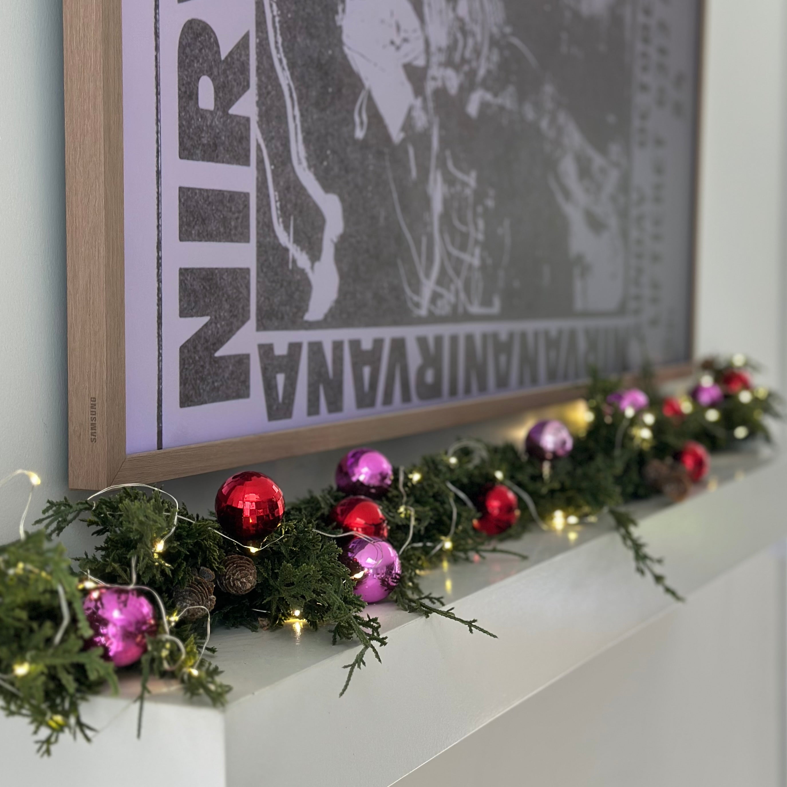 Festive Christmas decoration garland in Queenstown New Zealand 