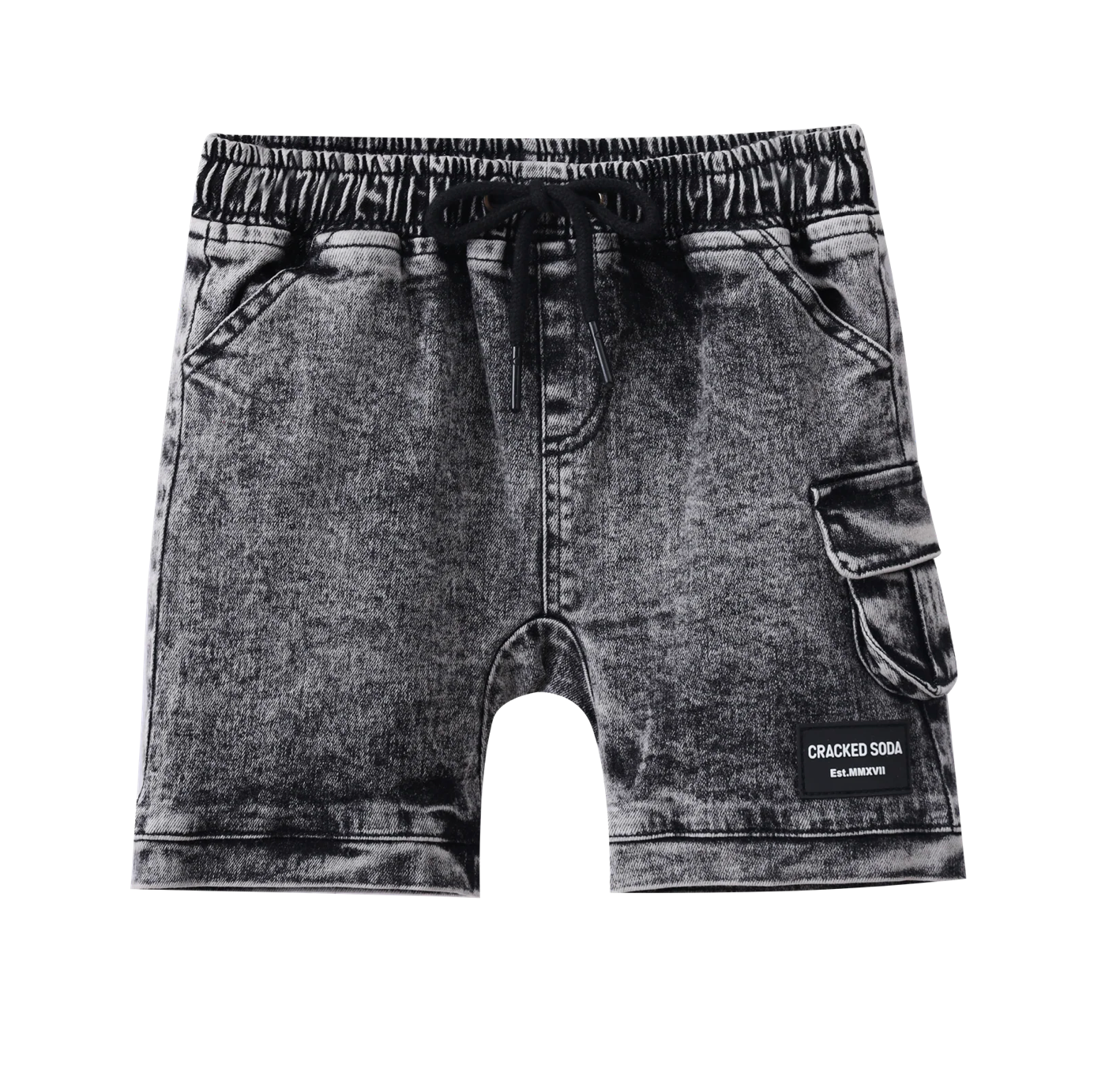 Cracked Soda Milo Denim Pocket Shorts - Ash