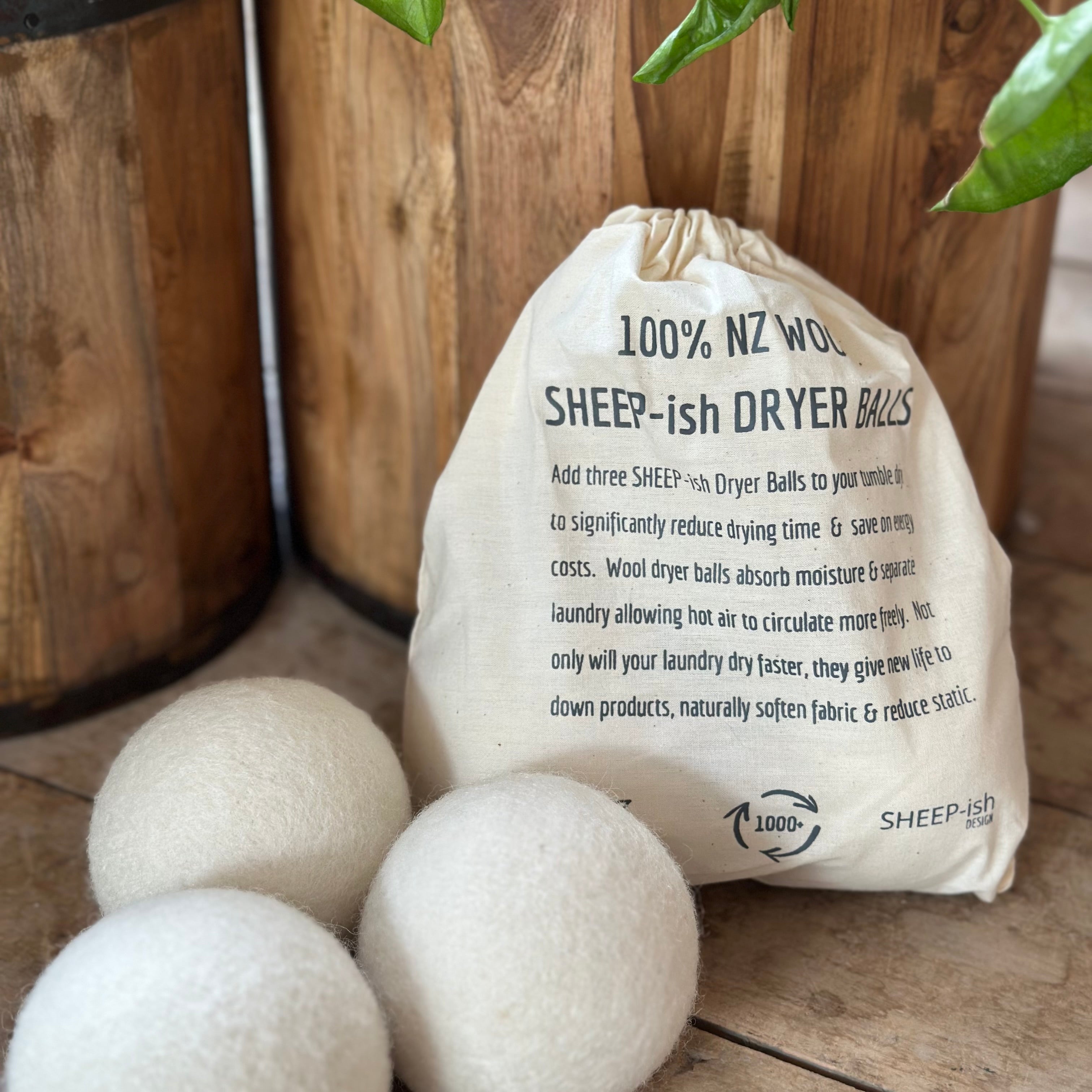 100% NZ Wool Dryer Balls - 3 Pack