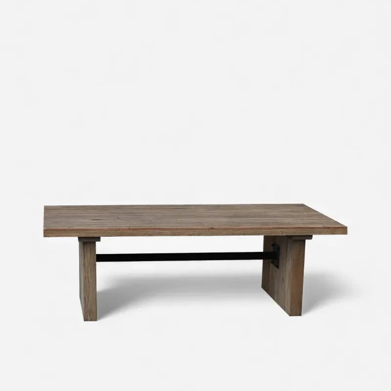 Wooden coffee table on a white background