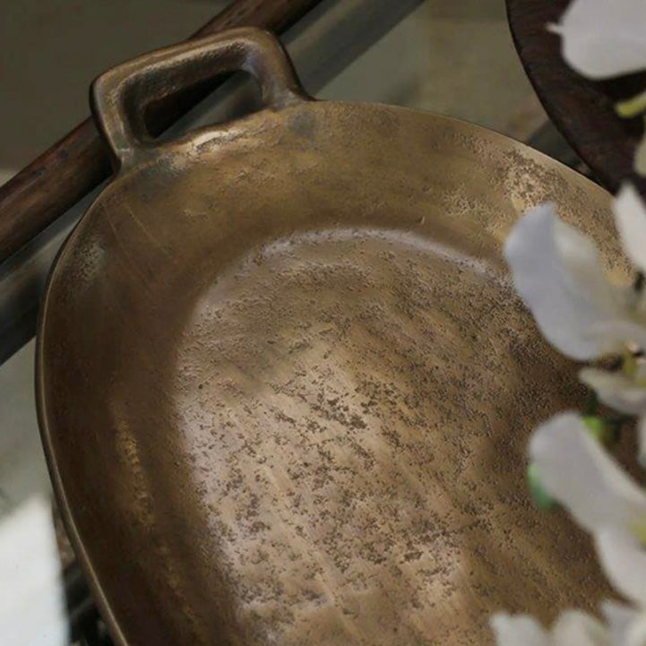 Tray | Oval Tray Antique Brass
