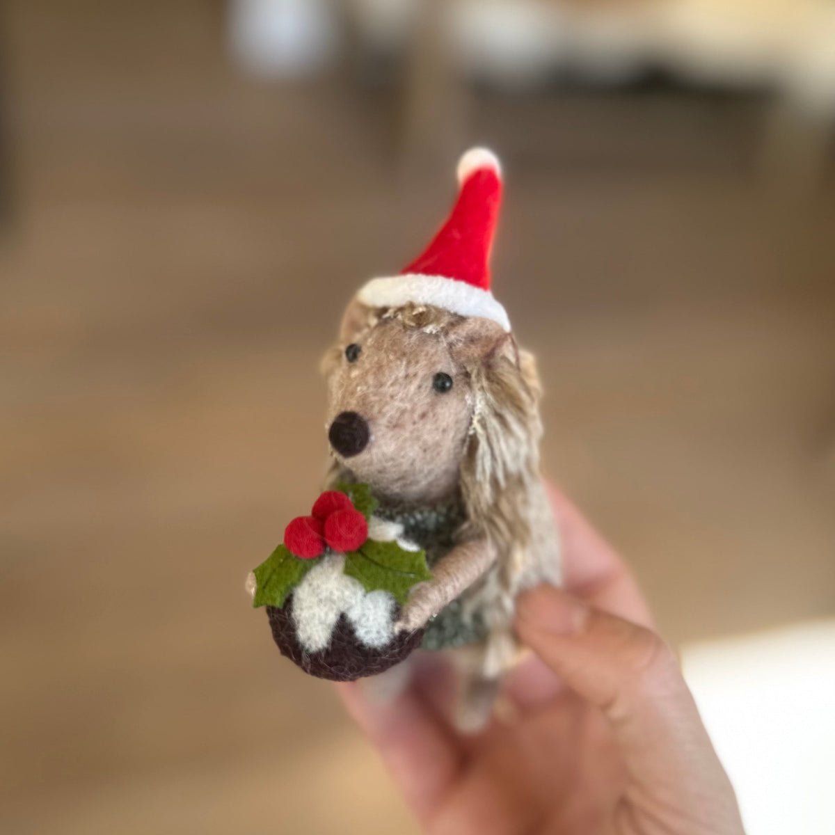 Decoration | Hedgehog with Xmas Pudding
