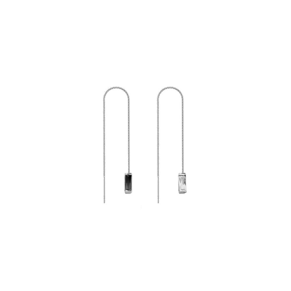 Earrings | Silver Threader with stone