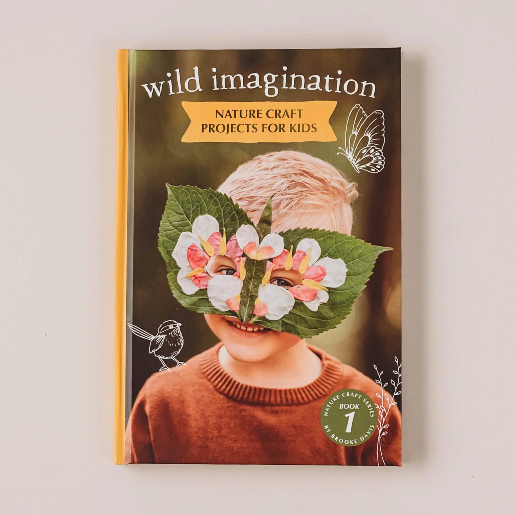 Book titled 'wild imagination: Nature Craft Projects for Kids' on a white background