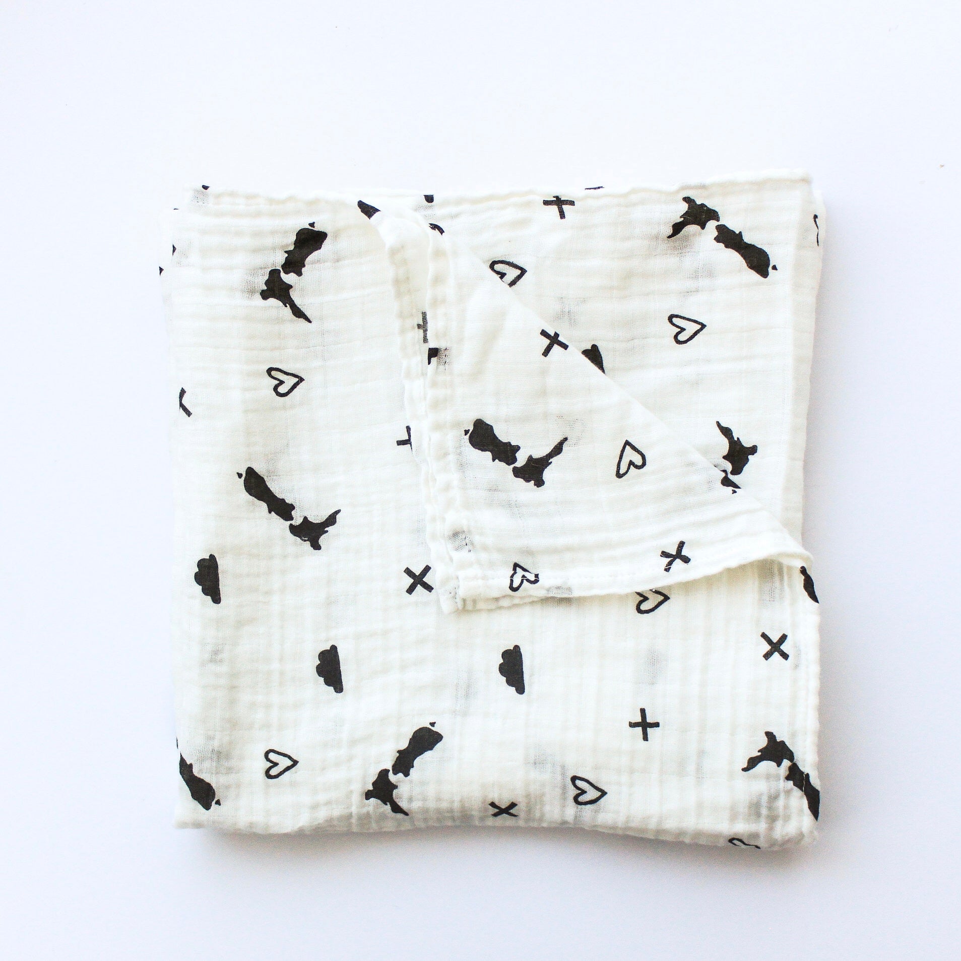 From NZ With Love | Black & White Muslin Wrap