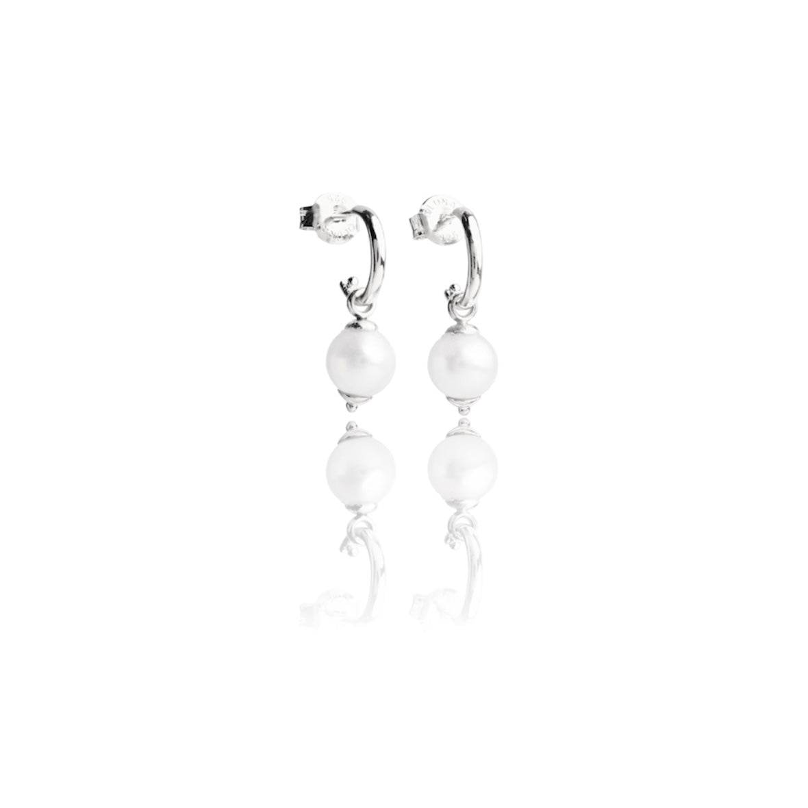 Freshwater Pearl Hoops | Sterling Silver